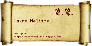 Makra Melitta névjegykártya